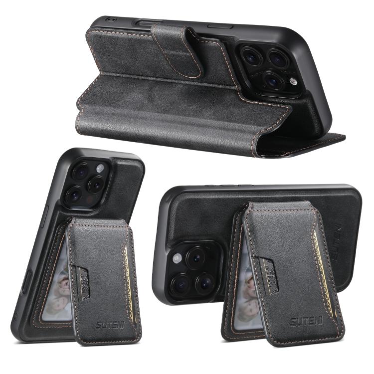 Custodia per telefono in pelle Suteni Q05S3 3 in 1 con portafoglio verticale rimovibile e MagSafe., For iPhone 13 Pro Max, For iPhone 13 Pro, For iPhone 13, For iPhone 12, For iPhone 12 Pro Max, For iPhone 12 Pro