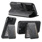 Custodia per telefono in pelle Suteni Q05S3 3 in 1 con portafoglio verticale rimovibile e MagSafe., For iPhone 12 Pro