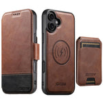 Custodia per telefono in pelle Suteni Q06S2 3 in 1 con portafoglio verticale rimovibile, MagSafe e inserti in pelle., For iPhone 15 Pro Max, For iPhone 15 Pro, For iPhone 15 Plus, For iPhone 15, For iPhone 14 Plus, For iPhone 14, For iPhone 14 Pro     ...