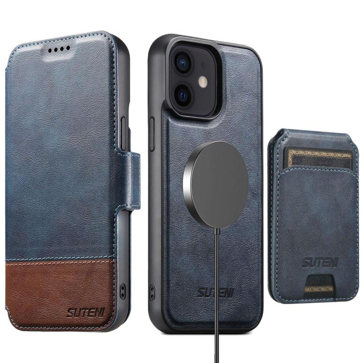 Custodia per telefono in pelle Suteni Q06S2 3 in 1 con portafoglio verticale rimovibile, MagSafe e inserti in pelle., For iPhone 13 Pro Max, For iPhone 13 Pro, For iPhone 13, For iPhone 12, For iPhone 12 Pro Max, For iPhone 12 Pro