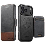 Custodia per telefono in pelle Suteni Q06S2 3 in 1 con portafoglio verticale rimovibile, MagSafe e inserti in pelle., For iPhone 17 Pro Max, For iPhone 17 Pro, For iPhone 17, For iPhone Air, For iPhone 16 Pro Max, For iPhone 16 Pro, For iPhone 16 Plus ...