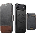 Custodia per telefono in pelle Suteni Q06S2 3 in 1 con portafoglio verticale rimovibile, MagSafe e inserti in pelle., For iPhone 17 Pro Max, For iPhone 17 Pro, For iPhone 17, For iPhone Air, For iPhone 16 Pro Max, For iPhone 16 Pro, For iPhone 16 Plus ...