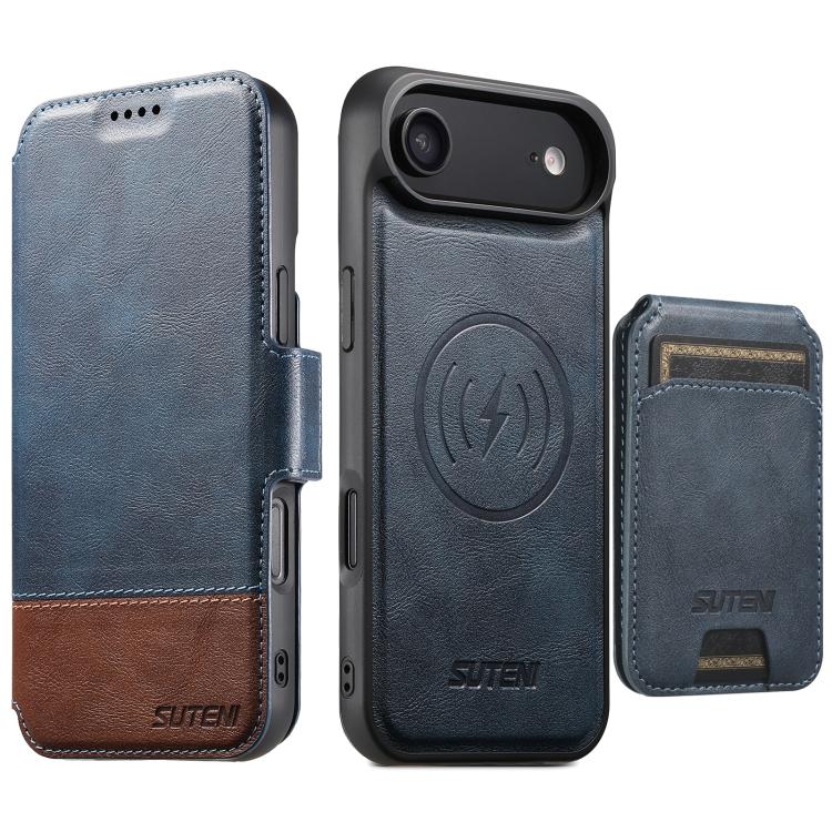 Custodia per telefono in pelle Suteni Q06S2 3 in 1 con portafoglio verticale rimovibile, MagSafe e inserti in pelle., For iPhone 17 Pro Max, For iPhone 17 Pro, For iPhone 17, For iPhone Air, For iPhone 16 Pro Max, For iPhone 16 Pro, For iPhone 16 Plus ...