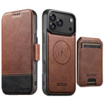 Custodia per telefono in pelle Suteni Q06S2 3 in 1 con portafoglio verticale rimovibile, MagSafe e inserti in pelle., For iPhone 17 Pro Max, For iPhone 17 Pro, For iPhone 17, For iPhone Air, For iPhone 16 Pro Max, For iPhone 16 Pro, For iPhone 16 Plus ...