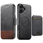 Custodia per telefono in pelle Suteni Q06S2 3 in 1 con portafoglio verticale rimovibile, MagSafe e inserti in pelle., For iPhone 17 Pro Max, For iPhone 17 Pro, For iPhone 17, For iPhone Air, For iPhone 16 Pro Max, For iPhone 16 Pro, For iPhone 16 Plus ...