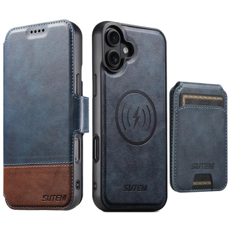 Custodia per telefono in pelle Suteni Q06S2 3 in 1 con portafoglio verticale rimovibile, MagSafe e inserti in pelle., For iPhone 17 Pro Max, For iPhone 17 Pro, For iPhone 17, For iPhone Air, For iPhone 16 Pro Max, For iPhone 16 Pro, For iPhone 16 Plus ...