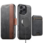 Custodia per telefono in pelle Suteni Q07S2 3 in 1 con portafoglio verticale rimovibile, MagSafe e innesto a libro., For iPhone 17 Pro Max, For iPhone 17 Pro, For iPhone 17, For iPhone Air, For iPhone 16 Pro Max, For iPhone 16 Pro, For iPhone 16 Plus  ...