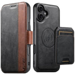 Custodia per telefono in pelle Suteni Q07S2 3 in 1 con portafoglio verticale rimovibile, MagSafe e innesto a libro., For iPhone 15 Pro Max, For iPhone 15 Pro, For iPhone 15 Plus, For iPhone 15, For iPhone 14 Plus, For iPhone 14, For iPhone 14 Pro      ...