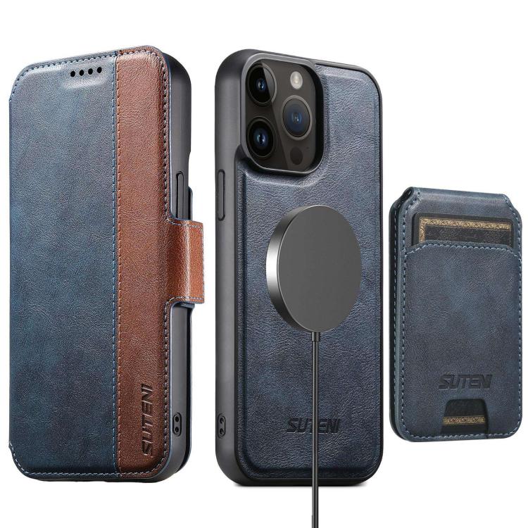Custodia per telefono in pelle Suteni Q07S2 3 in 1 con portafoglio verticale rimovibile, MagSafe e innesto a libro., For iPhone 13 Pro Max, For iPhone 13 Pro, For iPhone 13, For iPhone 12, For iPhone 12 Pro Max, For iPhone 12 Pro