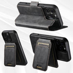 Custodia per telefono in pelle Suteni Q07S2 3 in 1 con portafoglio verticale rimovibile, MagSafe e innesto a libro., For iPhone 12 Pro