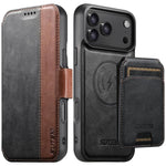 Custodia per telefono in pelle Suteni Q07S2 3 in 1 con portafoglio verticale rimovibile, MagSafe e innesto a libro., For iPhone 17 Pro Max, For iPhone 17 Pro, For iPhone 17, For iPhone Air, For iPhone 16 Pro Max, For iPhone 16 Pro, For iPhone 16 Plus  ...