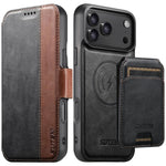 Custodia per telefono in pelle Suteni Q07S2 3 in 1 con portafoglio verticale rimovibile, MagSafe e innesto a libro., For iPhone 17 Pro Max, For iPhone 17 Pro, For iPhone 17, For iPhone Air, For iPhone 16 Pro Max, For iPhone 16 Pro, For iPhone 16 Plus  ...
