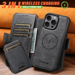 Custodia per telefono in pelle Suteni Q07S2 3 in 1 con portafoglio verticale rimovibile, MagSafe e innesto a libro., For iPhone 17 Pro Max, For iPhone 17 Pro, For iPhone 17, For iPhone Air, For iPhone 16 Pro Max, For iPhone 16 Pro, For iPhone 16 Plus  ...