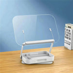 R22H Adjustable Rotating Foldable Laptop Tablet Book Holder Stand with Bottom Storage Box, R22H
