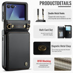 Custodia per telefono CaseMe C22 con slot per carte e protezione RFID antifurto., For Galaxy Z Flip8 5G, For  Galaxy Z Flip7 5G, For  Galaxy Z Flip6 / Flip7 FE