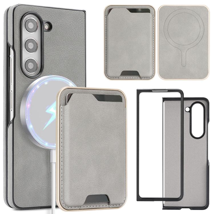 Custodia per telefono in pelle Kalebol Slim MagSafe Ring con anello magnetico, porta carte e adesivo laterale., For Samsung Galaxy S26 Ultra 5G, For Samsung Galaxy Z Fold7 5G, For Samsung Galaxy S25 Ultra 5G, For Samsung Galaxy Z Fold6