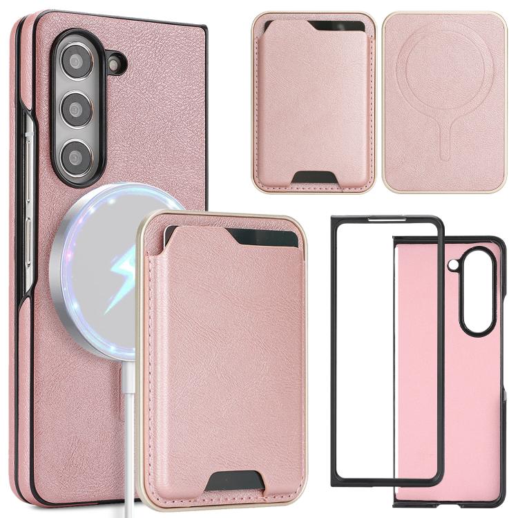 Custodia per telefono in pelle Kalebol Slim MagSafe Ring con anello magnetico, porta carte e adesivo laterale., For Samsung Galaxy S26 Ultra 5G, For Samsung Galaxy Z Fold7 5G, For Samsung Galaxy S25 Ultra 5G, For Samsung Galaxy Z Fold6