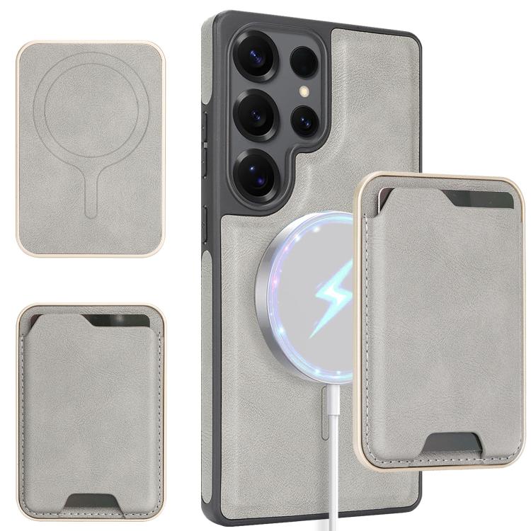 Custodia per telefono in pelle Kalebol Slim MagSafe Ring con anello magnetico, porta carte e adesivo laterale., For Samsung Galaxy S26 Ultra 5G, For Samsung Galaxy Z Fold7 5G, For Samsung Galaxy S25 Ultra 5G, For Samsung Galaxy Z Fold6