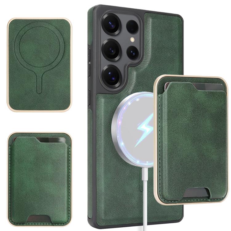 Custodia per telefono in pelle Kalebol Slim MagSafe Ring con anello magnetico, porta carte e adesivo laterale., For Samsung Galaxy S26 Ultra 5G, For Samsung Galaxy Z Fold7 5G, For Samsung Galaxy S25 Ultra 5G, For Samsung Galaxy Z Fold6