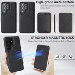Custodia per telefono in pelle Kalebol Slim MagSafe Ring con anello magnetico, porta carte e adesivo laterale., For Samsung Galaxy S26 Ultra 5G, For Samsung Galaxy Z Fold7 5G, For Samsung Galaxy S25 Ultra 5G, For Samsung Galaxy Z Fold6