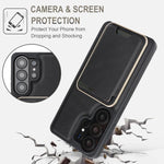 Custodia per telefono in pelle Kalebol Slim MagSafe Ring con anello magnetico, porta carte e adesivo laterale., For Samsung Galaxy S26 Ultra 5G, For Samsung Galaxy Z Fold7 5G, For Samsung Galaxy S25 Ultra 5G, For Samsung Galaxy Z Fold6