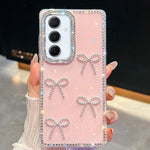 Custodia per telefono antiurto a quattro angoli con fiocco glitterato a forma di diamante, For Samsung Galaxy A17 5G, For Samsung Galaxy A56 5G, For Samsung Galaxy A26 5G, For Samsung Galaxy A36 5G