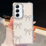 Custodia per telefono antiurto a quattro angoli con fiocco glitterato a forma di diamante, For Samsung Galaxy A17 5G, For Samsung Galaxy A56 5G, For Samsung Galaxy A26 5G, For Samsung Galaxy A36 5G