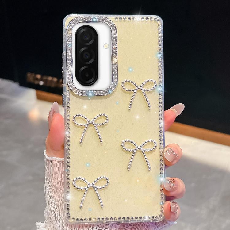 Custodia per telefono antiurto a quattro angoli con fiocco glitterato a forma di diamante, For Samsung Galaxy A17 5G, For Samsung Galaxy A56 5G, For Samsung Galaxy A26 5G, For Samsung Galaxy A36 5G