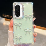 Custodia per telefono antiurto a quattro angoli con fiocco glitterato a forma di diamante, For Samsung Galaxy A17 5G, For Samsung Galaxy A56 5G, For Samsung Galaxy A26 5G, For Samsung Galaxy A36 5G