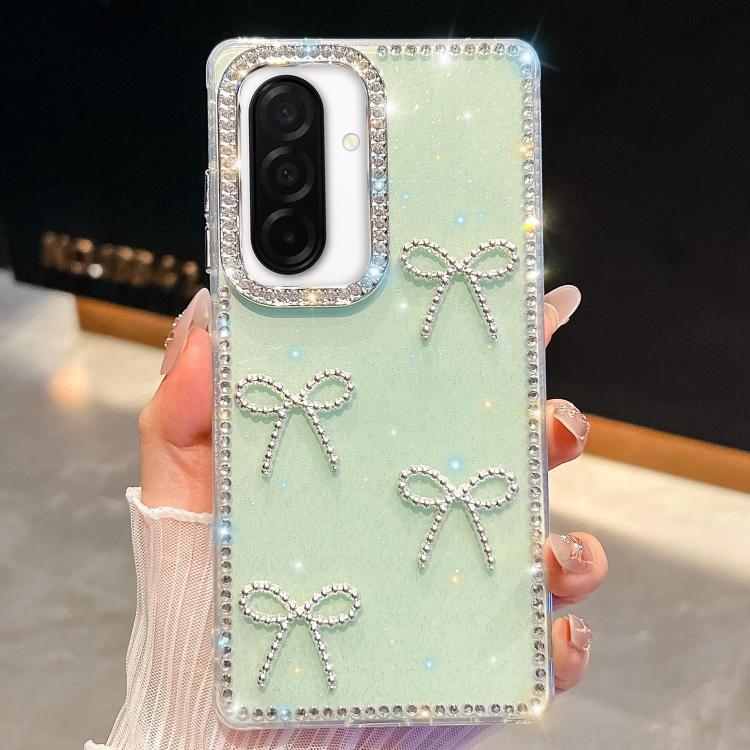 Custodia per telefono antiurto a quattro angoli con fiocco glitterato a forma di diamante, For Samsung Galaxy A17 5G, For Samsung Galaxy A56 5G, For Samsung Galaxy A26 5G, For Samsung Galaxy A36 5G