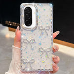 Custodia per telefono antiurto a quattro angoli con fiocco glitterato a forma di diamante, For Samsung Galaxy A17 5G, For Samsung Galaxy A56 5G, For Samsung Galaxy A26 5G, For Samsung Galaxy A36 5G