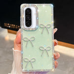 Custodia per telefono antiurto a quattro angoli con fiocco glitterato a forma di diamante, For Samsung Galaxy A17 5G, For Samsung Galaxy A56 5G, For Samsung Galaxy A26 5G, For Samsung Galaxy A36 5G