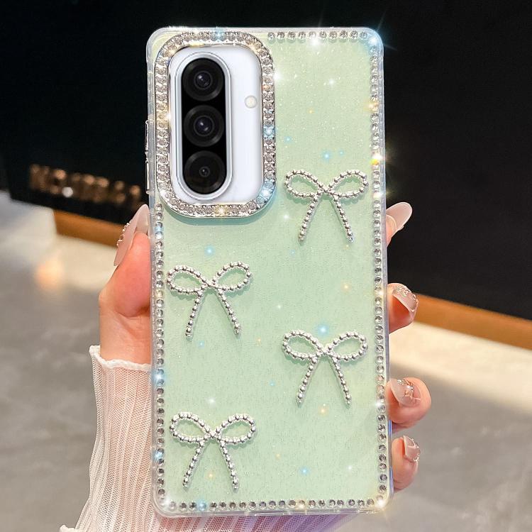 Custodia per telefono antiurto a quattro angoli con fiocco glitterato a forma di diamante, For Samsung Galaxy A17 5G, For Samsung Galaxy A56 5G, For Samsung Galaxy A26 5G, For Samsung Galaxy A36 5G