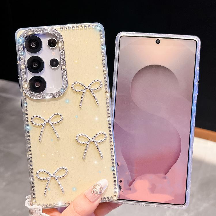 Custodia per telefono antiurto a quattro angoli con fiocco glitterato a forma di diamante, For Samsung Galaxy A17 5G, For Samsung Galaxy A56 5G, For Samsung Galaxy A26 5G, For Samsung Galaxy A36 5G