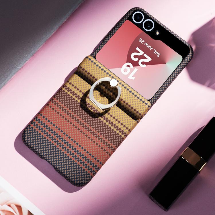 Custodia per telefono antiurto integrata con pellicola protettiva a quadri arcobaleno., For Samsung Galaxy Z Flip7 5G, For Samsung Galaxy Z Flip6 5G, For Samsung Galaxy Z Flip5 5G