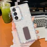 Custodia per telefono anti-caduta a 4 angoli in TPU con strass glitterati e supporto, For Samsung Galaxy S26+ 5G, For Samsung Galaxy S26 Ultra 5G, For Samsung Galaxy S26 5G, For Samsung Galaxy A07 5G