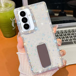 Custodia per telefono anti-caduta a 4 angoli in TPU con strass glitterati e supporto, For Samsung Galaxy S26+ 5G, For Samsung Galaxy S26 Ultra 5G, For Samsung Galaxy S26 5G, For Samsung Galaxy A07 5G
