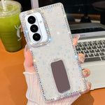Custodia per telefono anti-caduta a 4 angoli in TPU con strass glitterati e supporto, For Samsung Galaxy S26+ 5G, For Samsung Galaxy S26 Ultra 5G, For Samsung Galaxy S26 5G, For Samsung Galaxy A07 5G