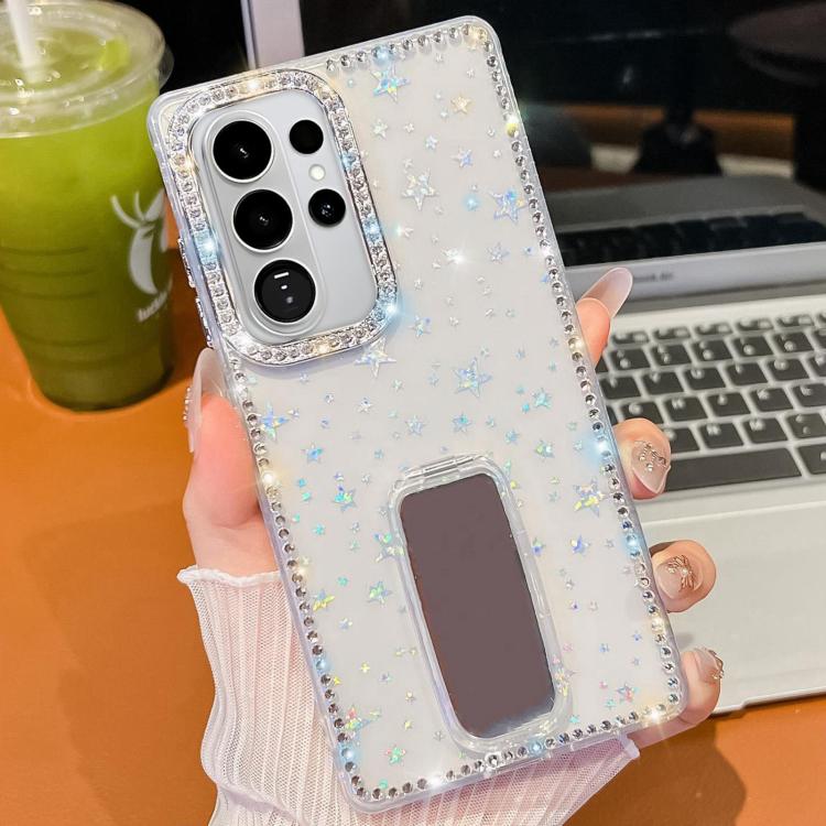 Custodia per telefono anti-caduta a 4 angoli in TPU con strass glitterati e supporto, For Samsung Galaxy S26+ 5G, For Samsung Galaxy S26 Ultra 5G, For Samsung Galaxy S26 5G, For Samsung Galaxy A07 5G