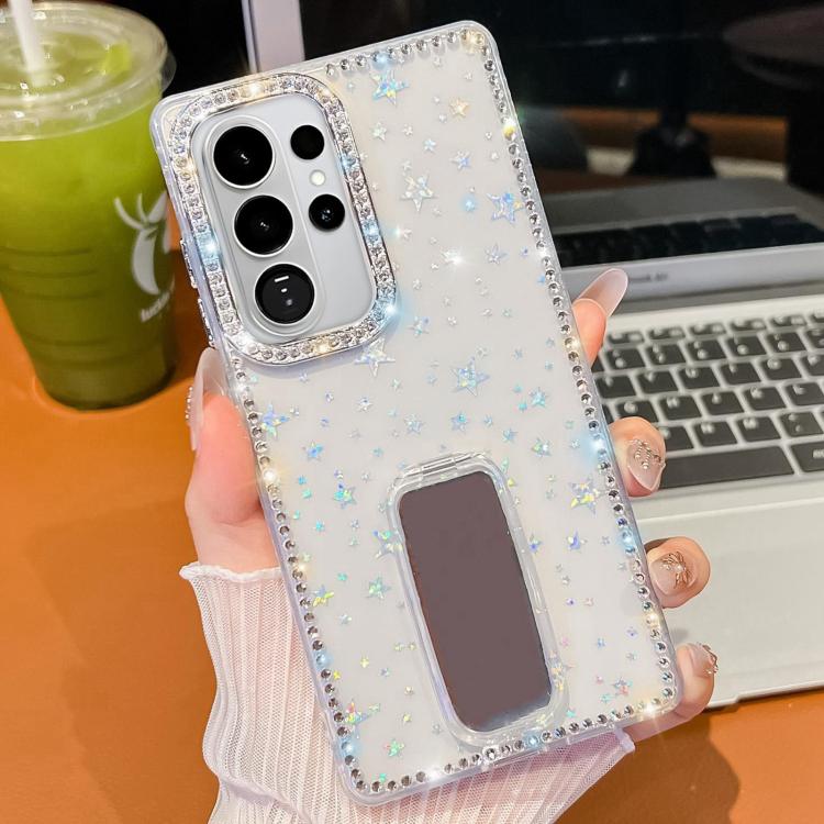 Custodia per telefono anti-caduta a 4 angoli in TPU con strass glitterati e supporto, For Samsung Galaxy S26+ 5G, For Samsung Galaxy S26 Ultra 5G, For Samsung Galaxy S26 5G, For Samsung Galaxy A07 5G