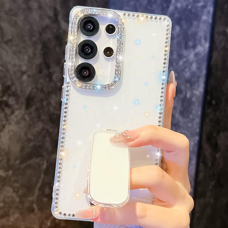 Custodia per telefono anti-caduta a 4 angoli in TPU con strass glitterati e supporto, For Samsung Galaxy S26+ 5G, For Samsung Galaxy S26 Ultra 5G, For Samsung Galaxy S26 5G, For Samsung Galaxy A07 5G