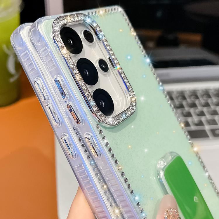 Custodia per telefono anti-caduta a 4 angoli in TPU con strass glitterati e supporto, For Samsung Galaxy S26+ 5G, For Samsung Galaxy S26 Ultra 5G, For Samsung Galaxy S26 5G, For Samsung Galaxy A07 5G