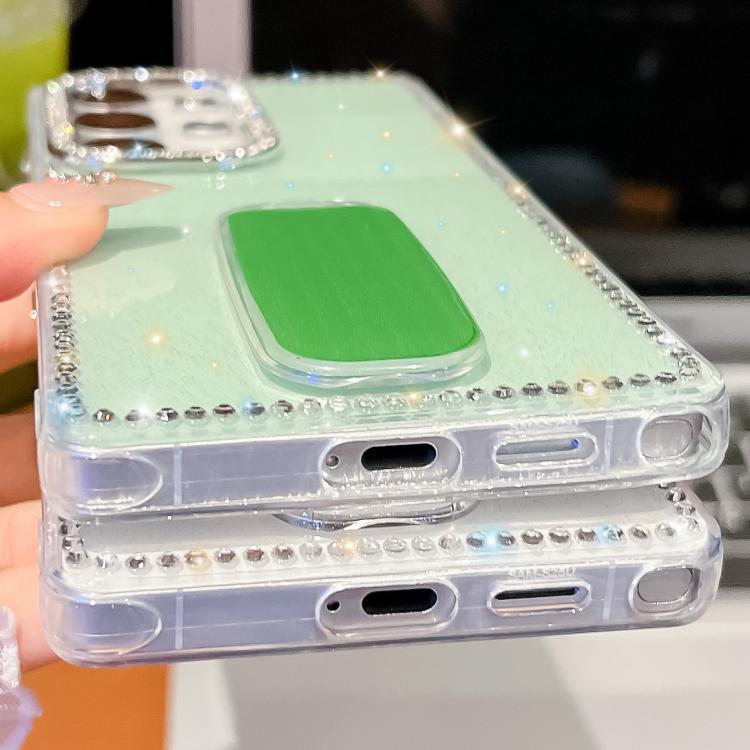 Custodia per telefono anti-caduta a 4 angoli in TPU con strass glitterati e supporto, For Samsung Galaxy S24 FE 5G, For Samsung Galaxy A15 5G, , For Samsung Galaxy A55 5G, For Samsung Galaxy A35 5G