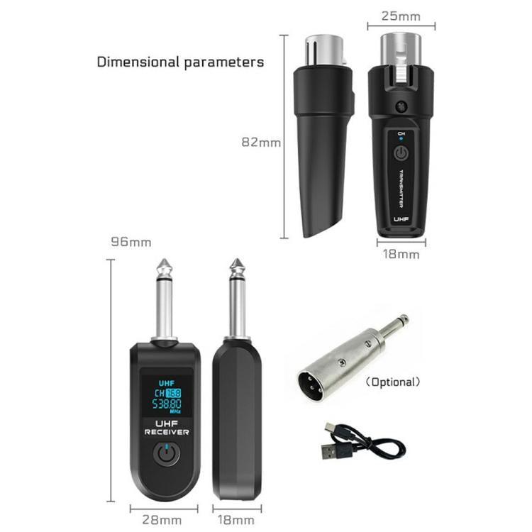 Convertitore microfono cablato a wireless con trasmettitore e ric