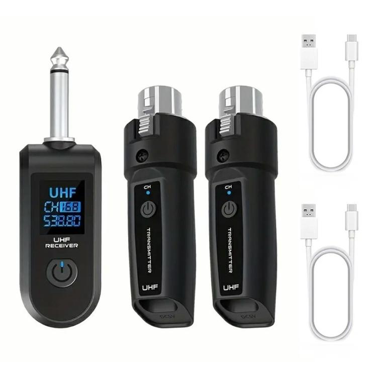 Convertitore microfono cablato a wireless 2 trasmettitori 1 ricev