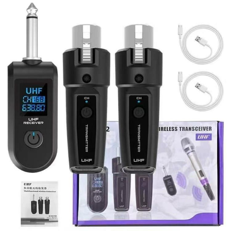 Convertitore microfono cablato a wireless 2 trasmettitori 1 ricev