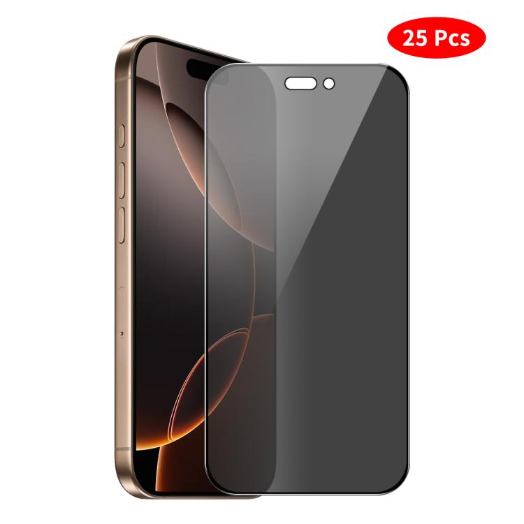 Pellicola protettiva in vetro temperato con stampa effetto seta, copertura completa, per la privacy, JUNSUNMAY, 25 pezzi., For iPhone 17 Pro Max, For iPhone 17 Pro, For iPhone 17, For iPhone Air, For iPhone 16 Pro Max, For iPhone 16 Pro                ...