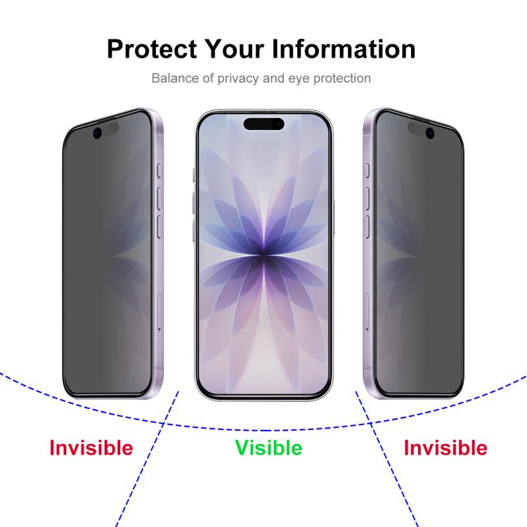 Pellicola protettiva in vetro temperato con stampa effetto seta, copertura completa, per la privacy, JUNSUNMAY, 25 pezzi., For iPhone 17 Pro Max, For iPhone 17 Pro, For iPhone 17, For iPhone Air, For iPhone 16 Pro Max, For iPhone 16 Pro                ...