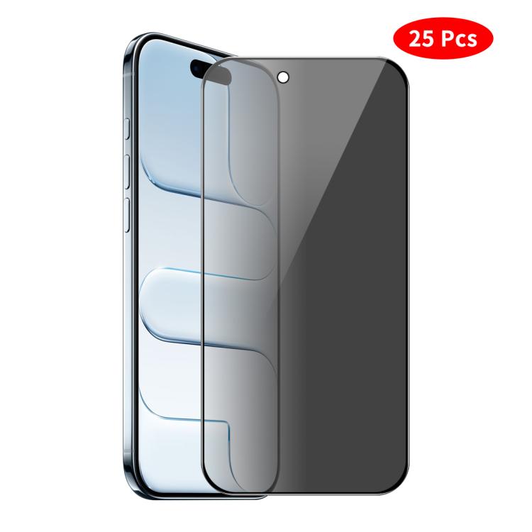 Pellicola protettiva in vetro temperato con stampa effetto seta, copertura completa, per la privacy, JUNSUNMAY, 25 pezzi., For iPhone 17 Pro Max, For iPhone 17 Pro, For iPhone 17, For iPhone Air, For iPhone 16 Pro Max, For iPhone 16 Pro                ...