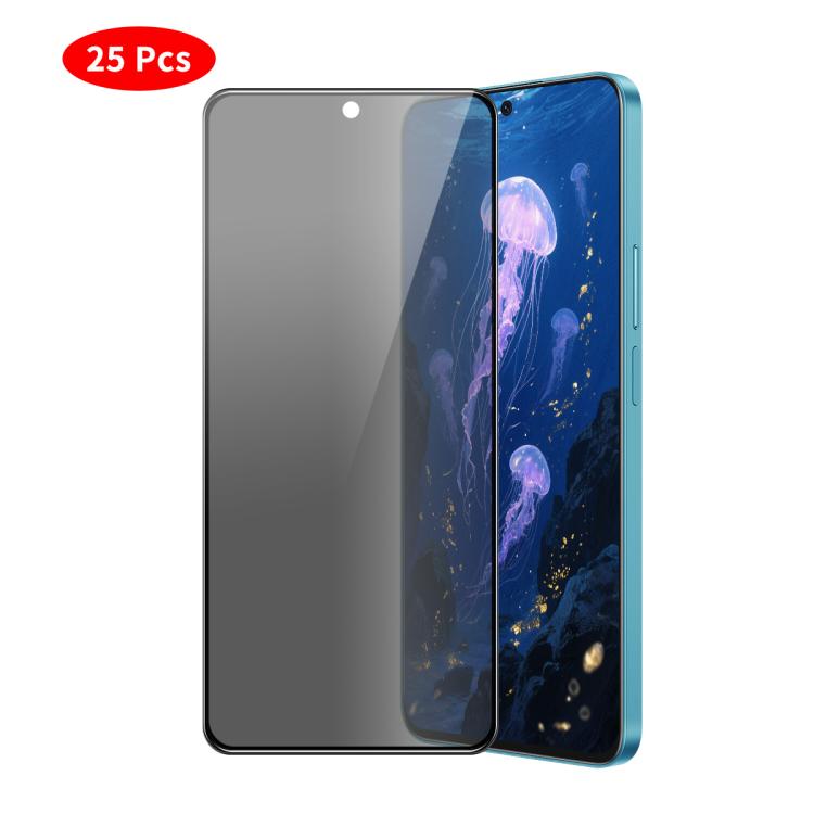 Pellicola protettiva in vetro temperato con stampa effetto seta, copertura completa, per la privacy, JUNSUNMAY, 25 pezzi., For Samsung Galaxy A37 / A57 5G, For Samsung Galaxy A27 5G, For Samsung Galaxy A25e, For Samsung Galaxy S25 FE 5G                ...